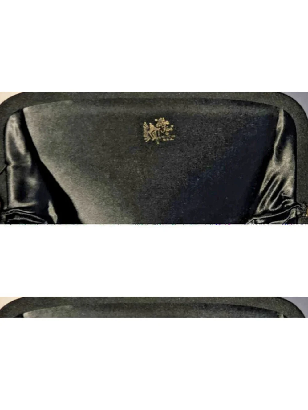 Vintage After Five Lowy & Mund Black Satin 50s/60s Clutch Coin Purse Tag Attach